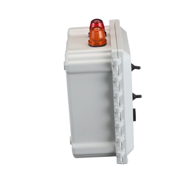 Aerobic Septic Control Panel Dual Light 120V Right Side Closed View