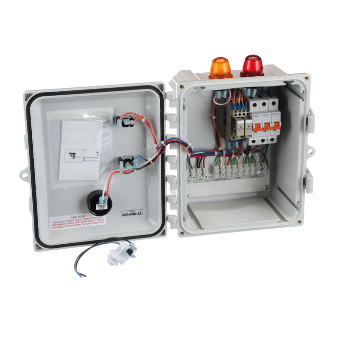 Aerobic Septic Control Panel Dual Light 120V Front Open View
