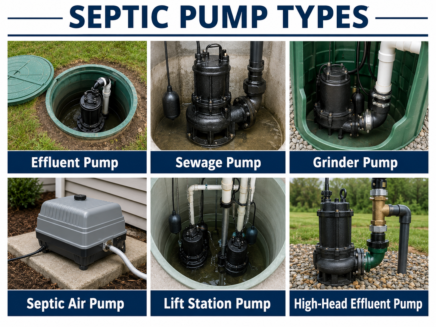 How Septic Pumps Work and What Each One Does