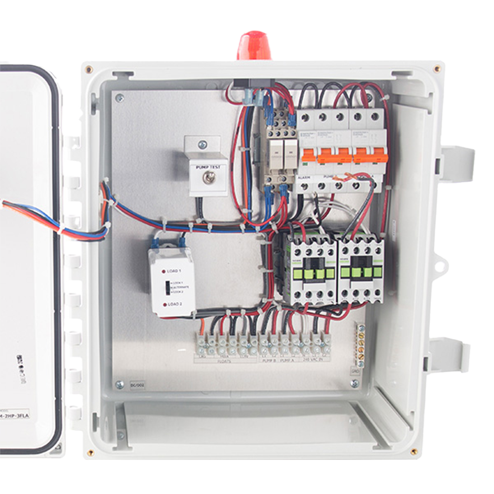 Duplex control panel for septic and wastewater use