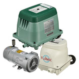 septic air pumps for aerbic systems, including hiblow, gast, and fujimac