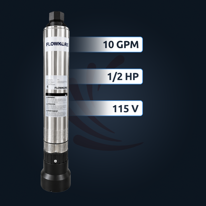 FlowKore Cistern Pump Bottom Suction, 115V, 10 GPM, 1/2 HP with base