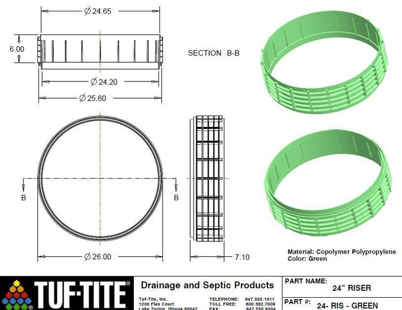 Pcc Riser Ring Tuf Tite Septic Tank Riser Rings — Wholesale Septic Supply