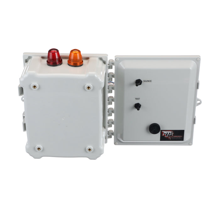 Aerobic Septic Control Panel Dual Light 120V Rear Open View