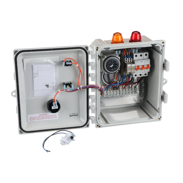 Aerobic Septic Clock Timer Control Panel Dual Light Front View