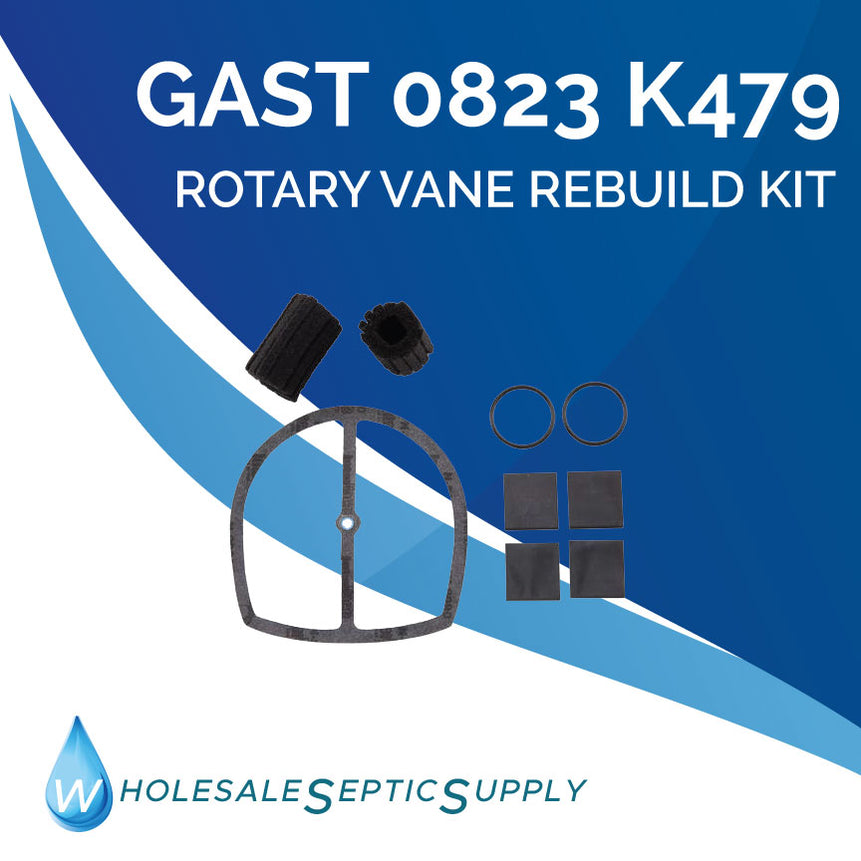 Rebuild Kit For Gast 0823 K479W Rotary Vane Septic Air Pump Rebuild K — Wholesale Septic Supply