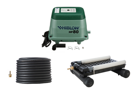 Hiblow HP-80 1/2 Acre Pond Aeration Kit with 50 Ft. Hose