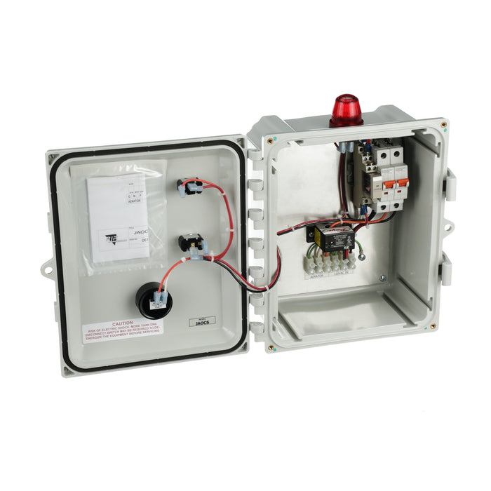 Jet Aerator Septic Control Panel 120V Front Open View