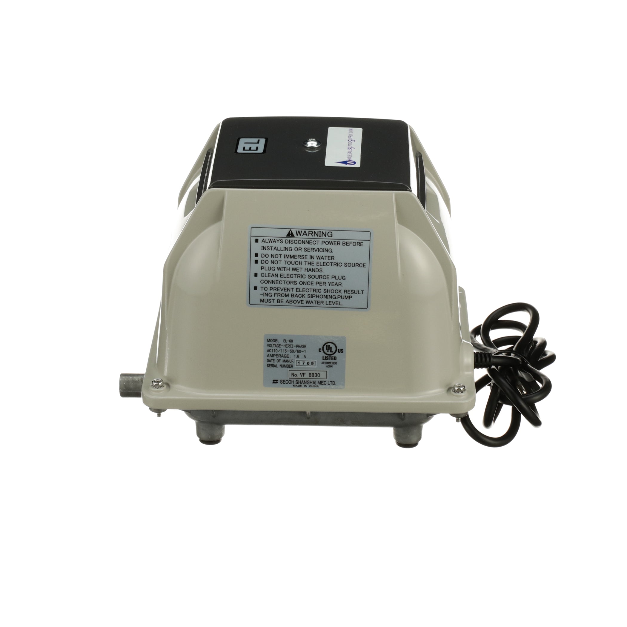 Secoh EL-60 Septic Air Pump Aerator - Wholesale Septic Supply