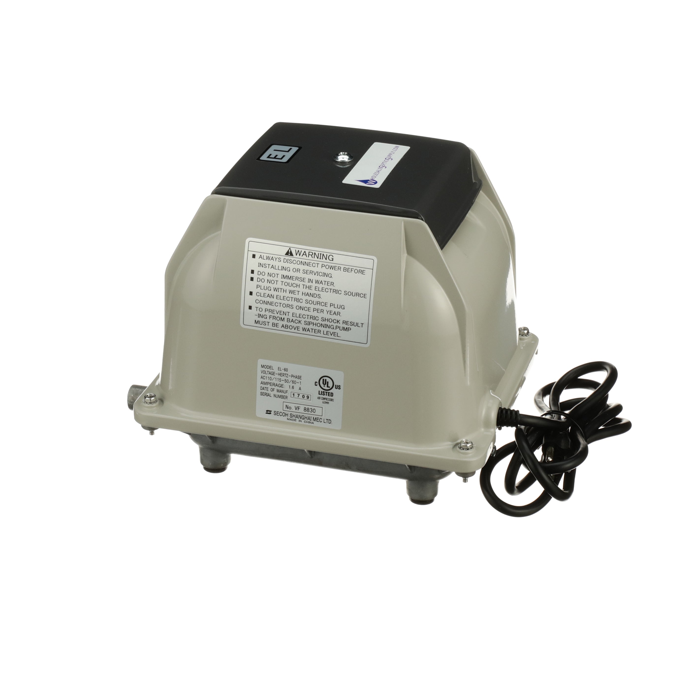 Secoh Secoh EL-60 Septic Air Pump Aerator - Wholesale Septic Supply